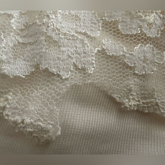 VTG Opalaire Cream Lace Long Half Slip Size L - Picture 9 of 10